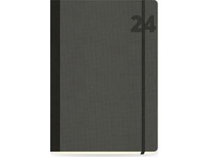 Ημερολόγιο ημερήσιο The Writing Fields Adventure 3070 17x24cm 2024 με λάστιχο flexbook ανάγλυφο εξώφυλλο Off Black